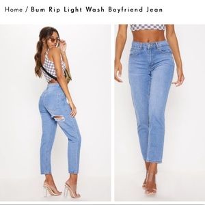 Pretty Little Thing tipped bum boyfriend jean